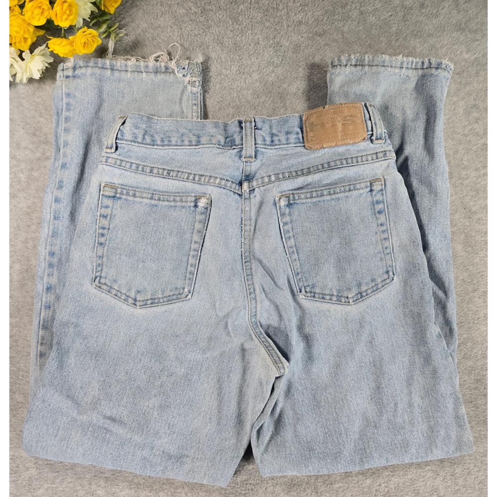 HIS Vintage 90s Light Wash Distressed Straight Leg Jeans 12 Husky Denim 26x26